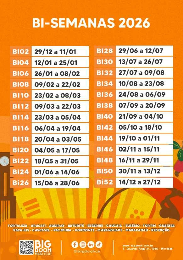 Tabela das Bi-Semanas 2025